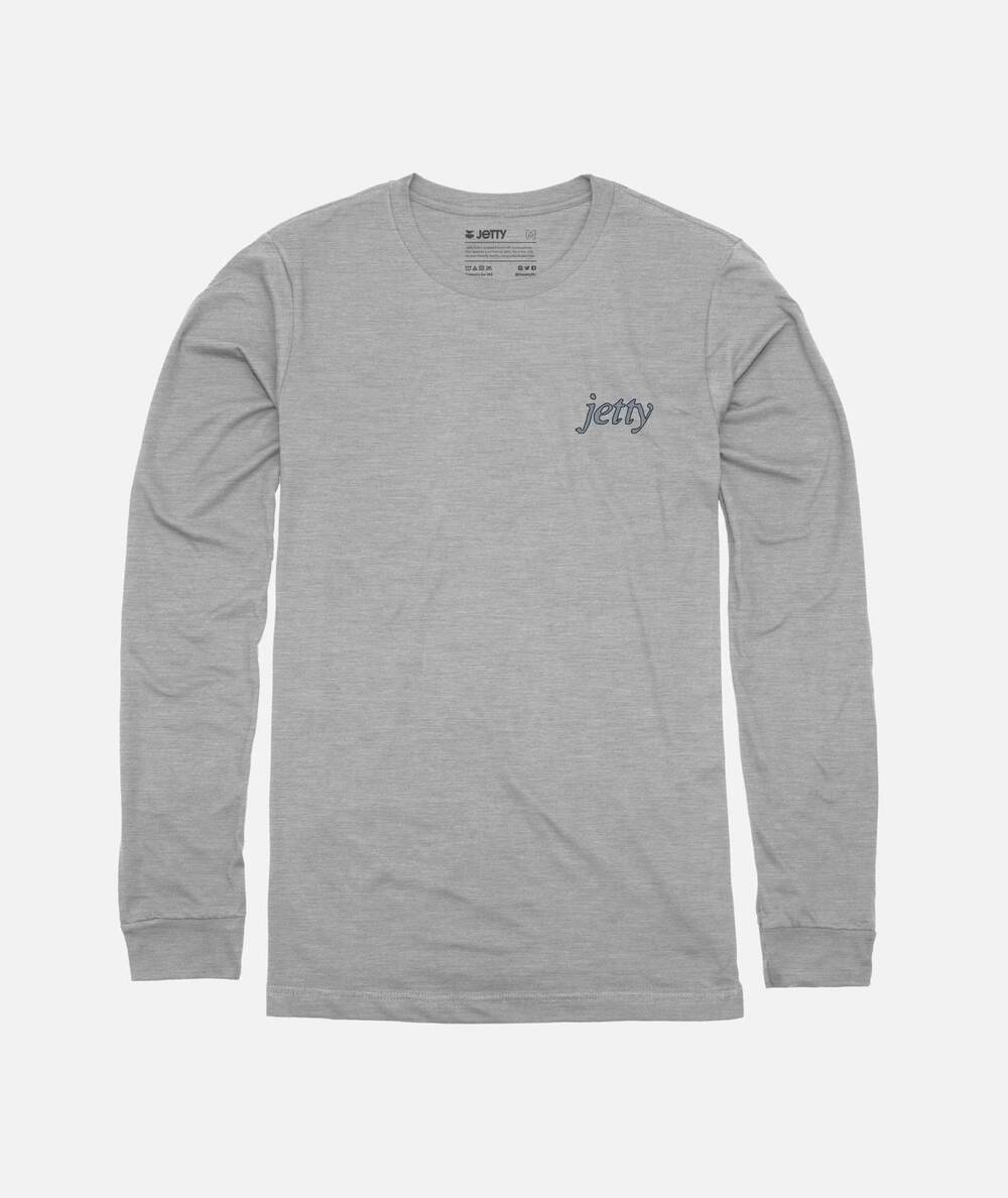 NEW JETTY men's gull long-sleeve tee in athletic grey